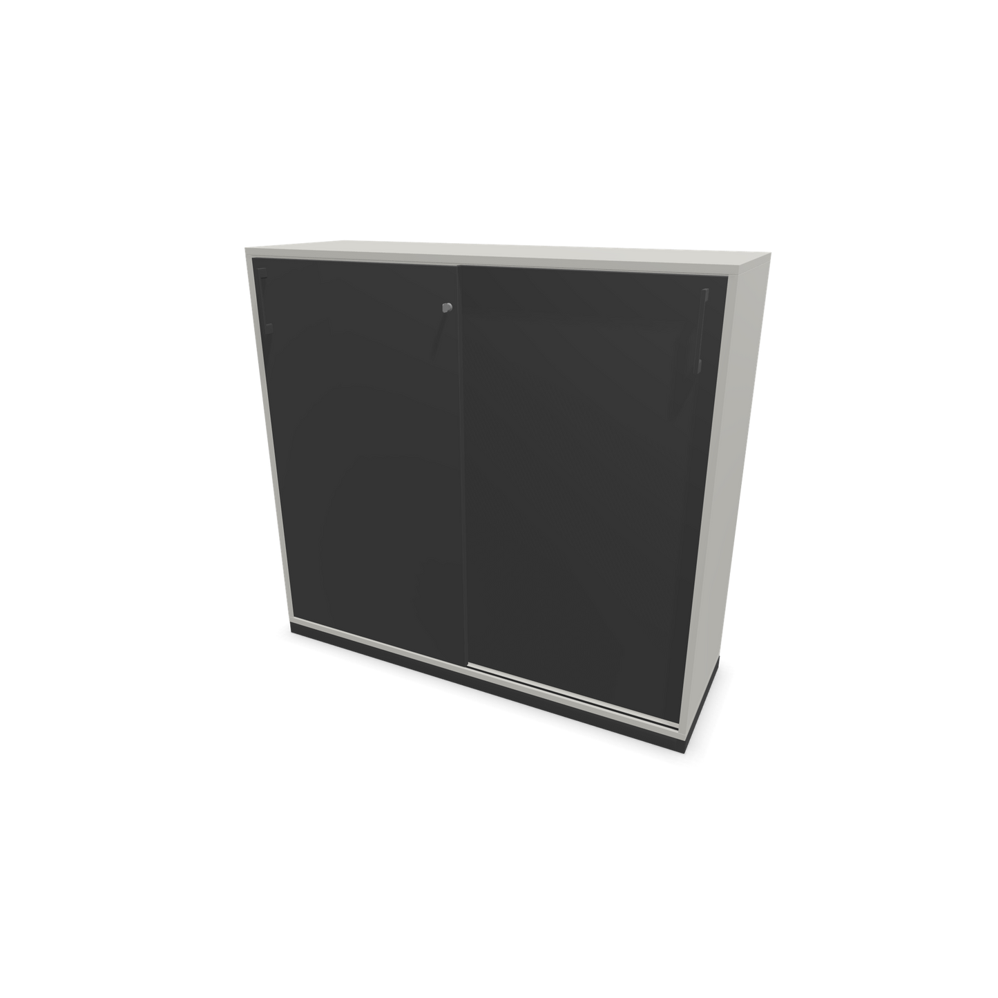 Narbutas Choice Schiebetürschrank 3-OH - 1200mm - Perlgrau und dunkelgrauer Front mit Griffen Dunkelgrau - 6027399