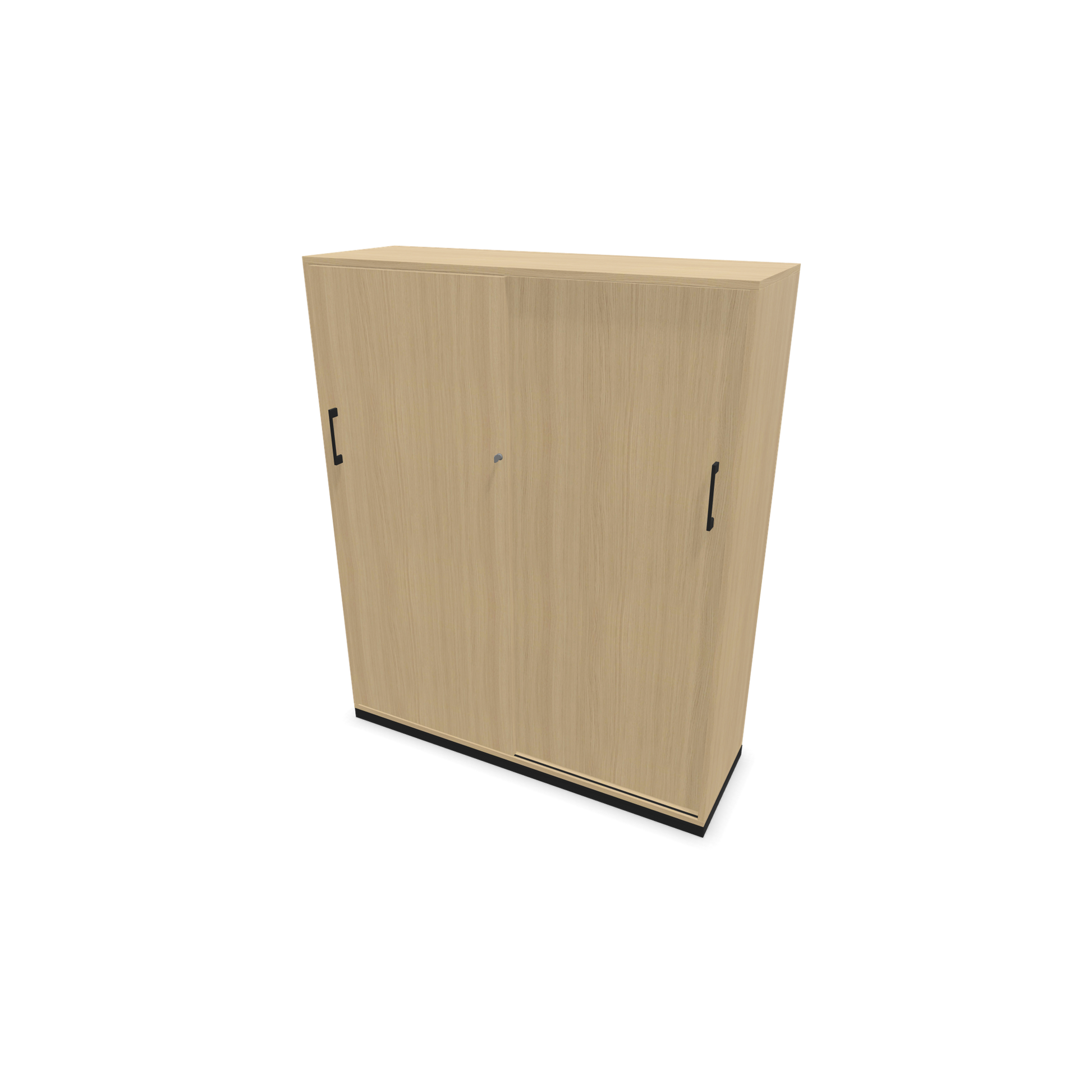 Narbutas Choice Schiebetürschrank 4-OH - 1200mm - Eichendekor gebleicht mit Griffen Schwarz - 6027402