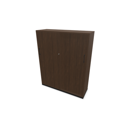 Narbutas Choice Schiebetürschrank 4-OH - 1200mm - Nussbaumdekor dunkel mit Griffen Schwarz - 6027417