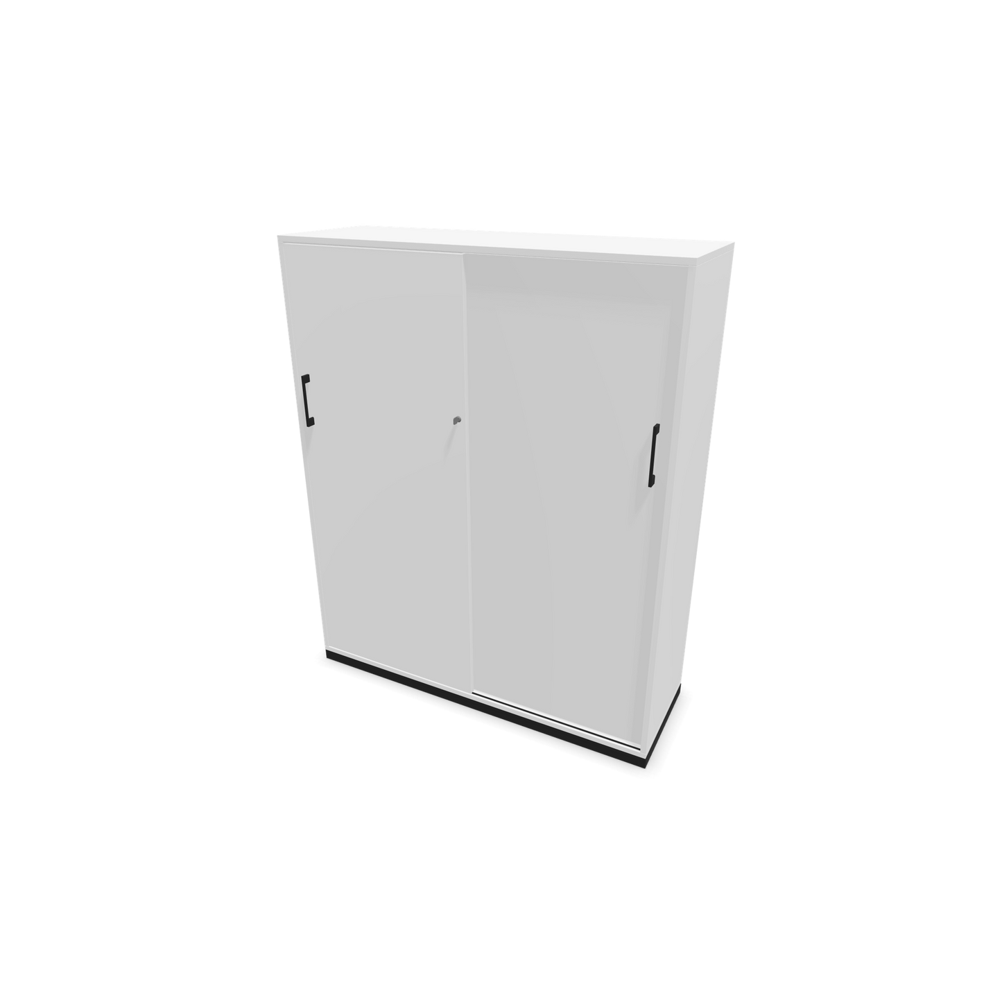 Narbutas Choice Schiebetürschrank 4-OH - 1200mm - Weiss mit Griffen Schwarz - 6027432