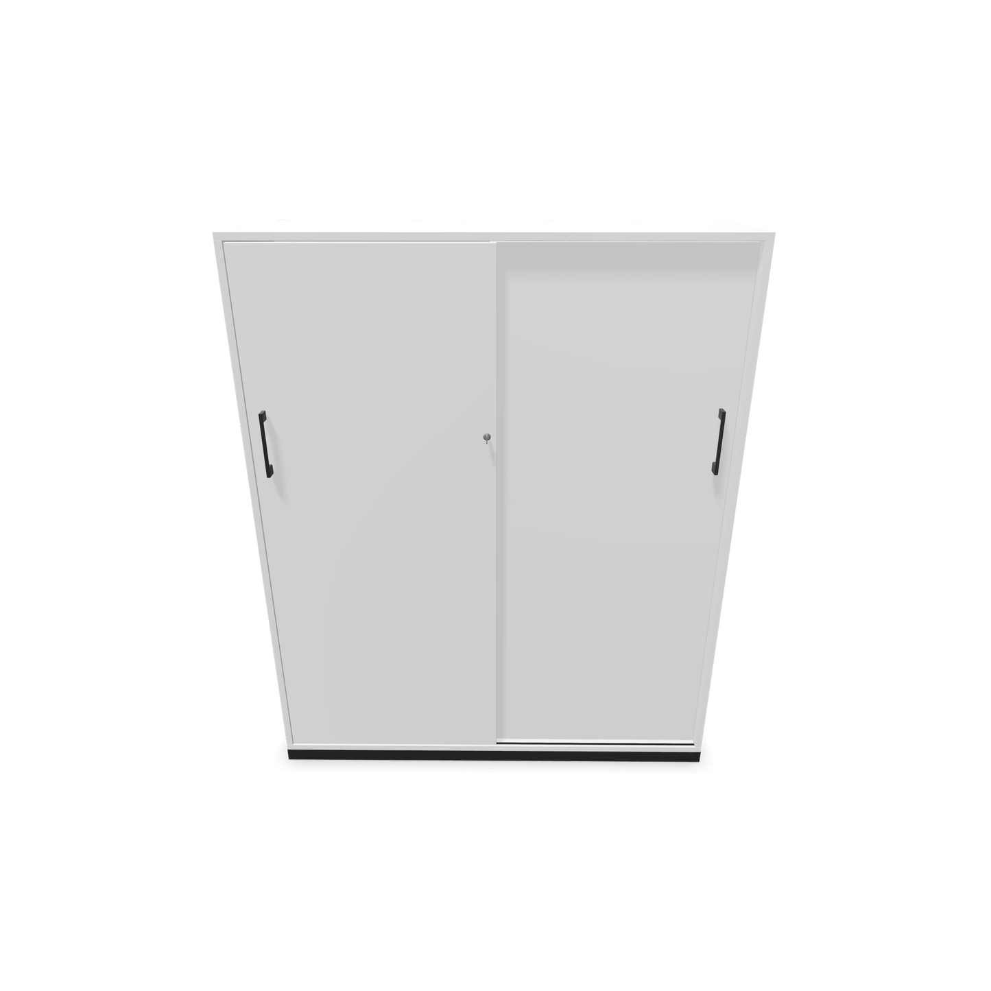 Narbutas Choice Schiebetürschrank 4-OH - 1200mm - Weiss mit Griffen Schwarz Frontansicht - 6027432