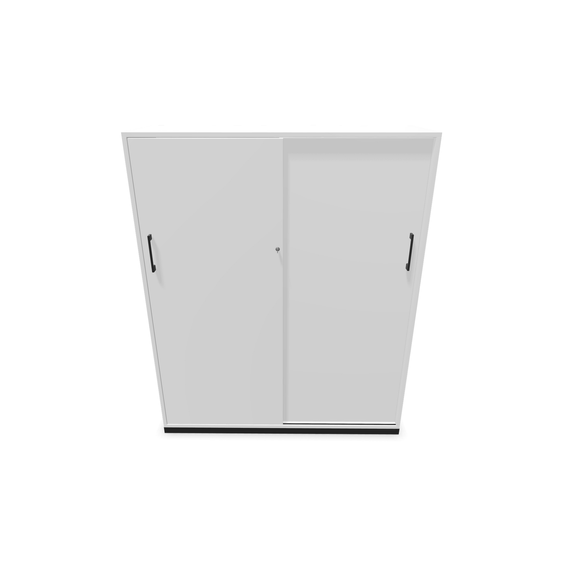 Narbutas Choice Schiebetürschrank 4-OH - 1200mm - Weiss mit Griffen Schwarz Frontansicht - 6027432
