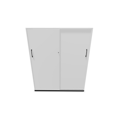 Narbutas Choice Schiebetürschrank 4-OH - 1200mm - Weiss mit Griffen Schwarz Frontansicht - 6027432
