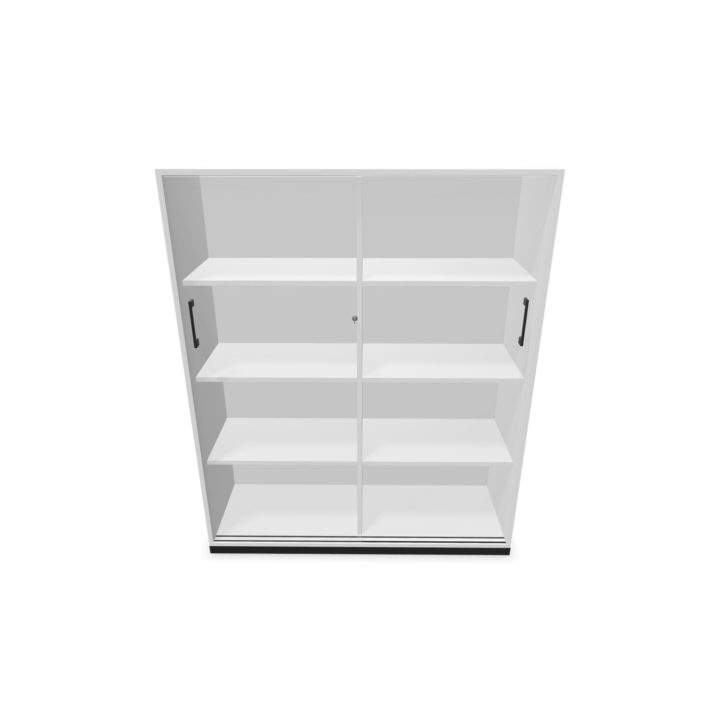 Narbutas Choice Schiebetürschrank 4-OH - 1200mm - Weiss mit Griffen Schwarz mit Front offen - 6027432