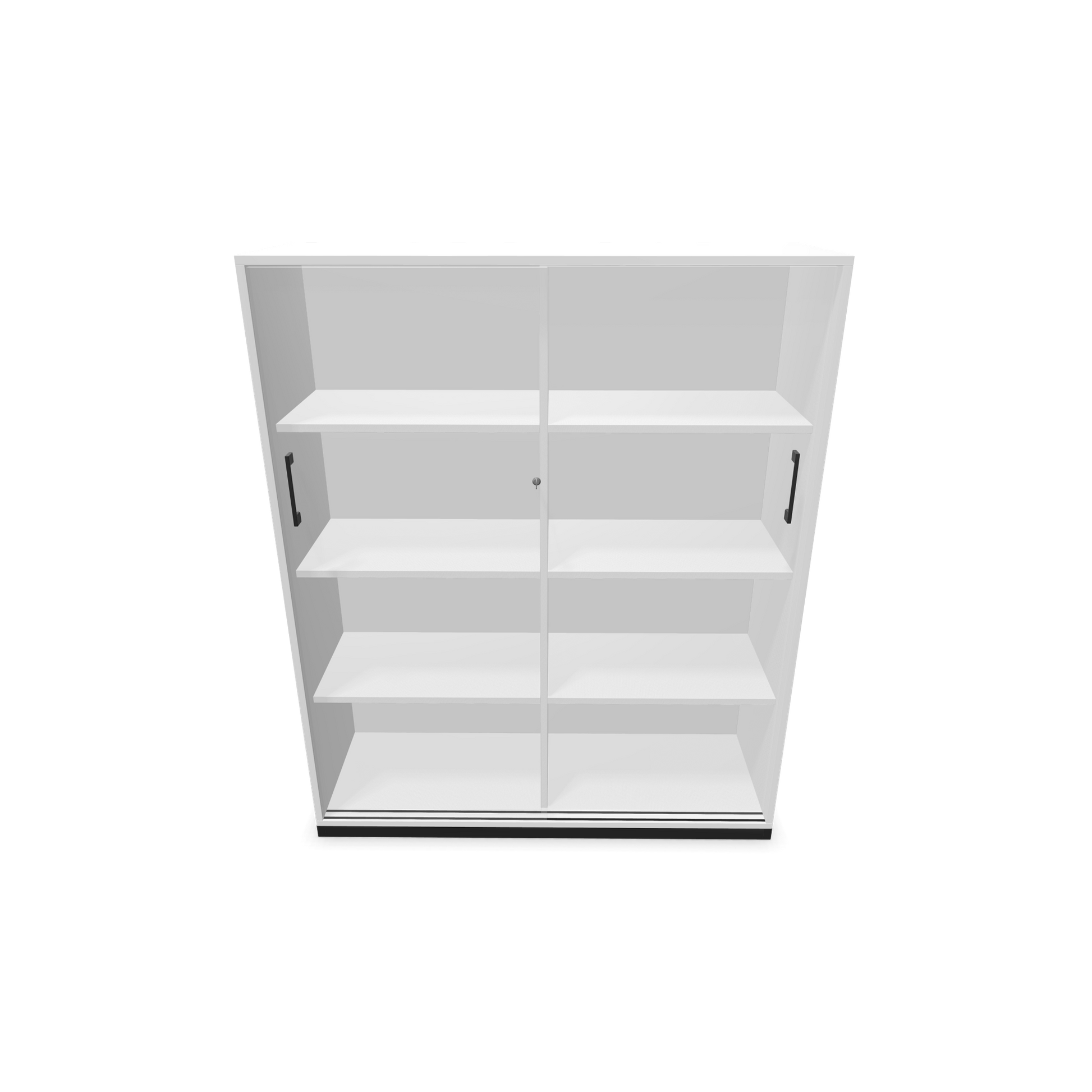 Narbutas Choice Schiebetürschrank 4-OH - 1200mm - Weiss mit Griffen Schwarz mit Front offen - 6027432