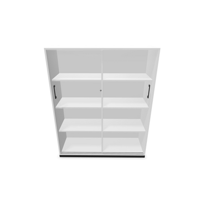 Narbutas Choice Schiebetürschrank 4-OH - 1200mm - Weiss mit Griffen Schwarz mit Front offen - 6027432