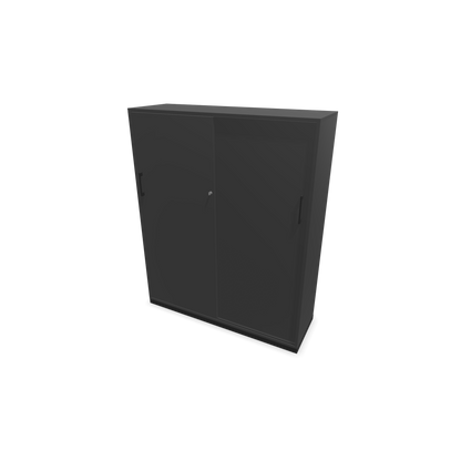 Narbutas Choice Schiebetürschrank 4-OH - 1200mm - Dunkelgrau mit Griffen Schwarz - 6027442