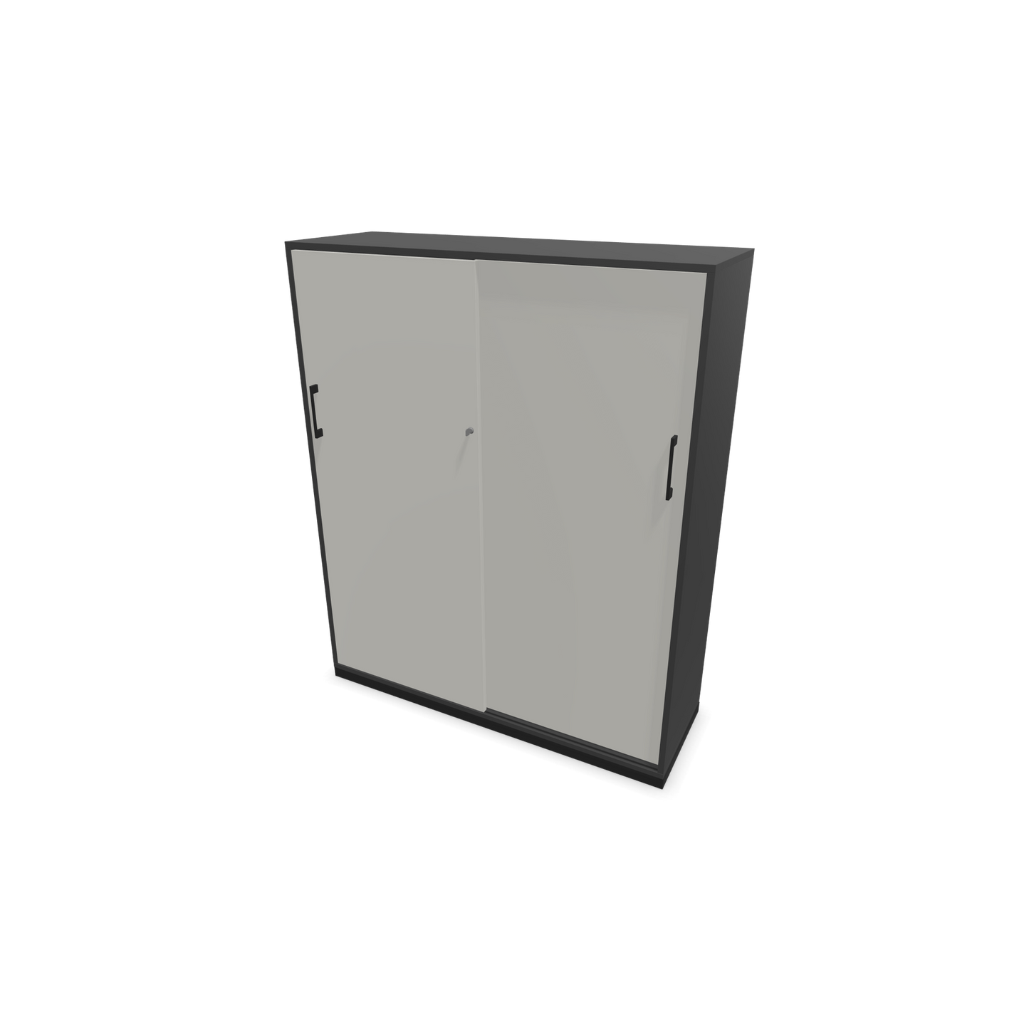 Narbutas Choice Schiebetürschrank 4-OH - 1200mm - Dunkelgrau mit perlgrauer Front mit Griffen Schwarz - 6027444