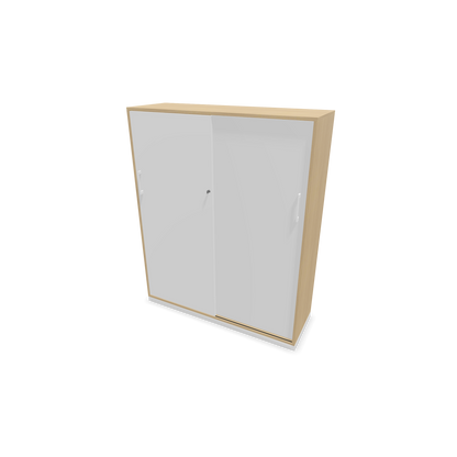 Narbutas Choice Schiebetürschrank 4-OH - 1200mm - Eichendekor gebleicht mit weisser Front mit Griffen Weiss - 6027464