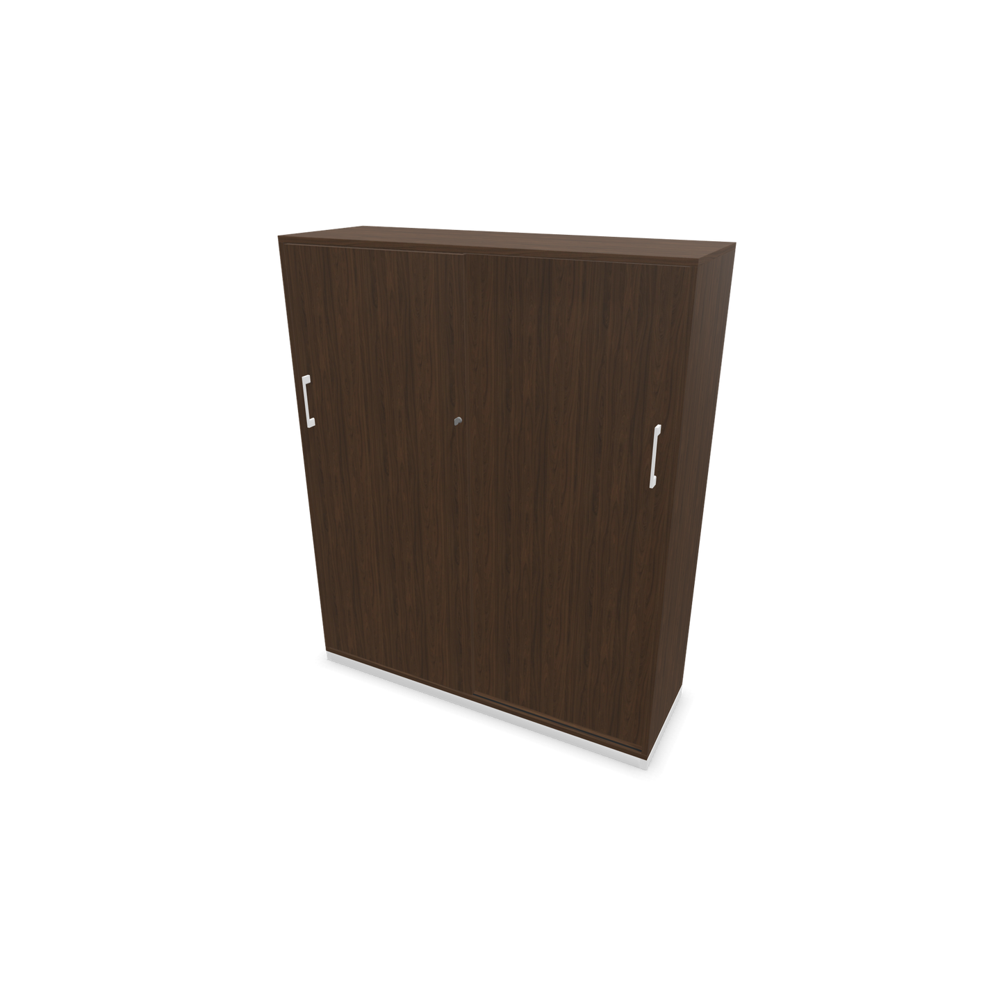 Narbutas Choice Schiebetürschrank 4-OH - 1200mm - Nussbaumdekor dunkel mit Griffen Weiss - 6027478