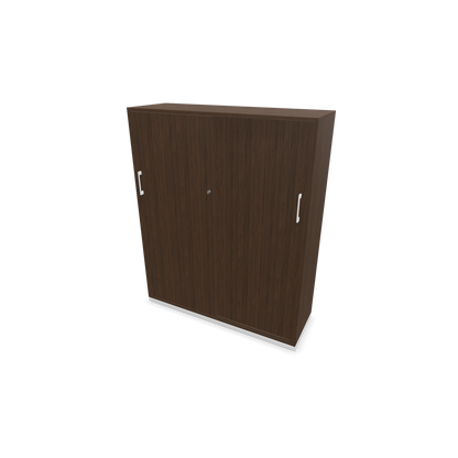 Narbutas Choice Schiebetürschrank 4-OH - 1200mm - Nussbaumdekor dunkel mit Griffen Weiss - 6027478