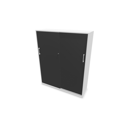 Narbutas Choice Schiebetürschrank 4-OH - 1200mm - Weiss mit dunkelgrauer Front mit Griffen Weiss - 6027494