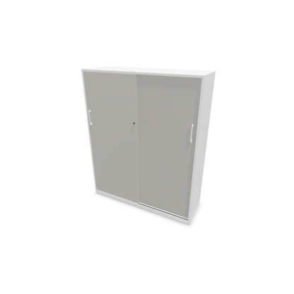 Narbutas Choice Schiebetürschrank 4-OH - 1200mm - Weiss mit perlgrauer Front mit Griffen Weiss - 6027496