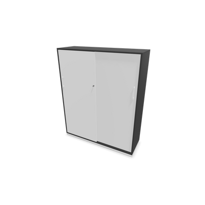 Narbutas Choice Schiebetürschrank 4-OH - 1200mm - Dunkelgrau mit weisser Front mit Griffen Weiss - 6027502