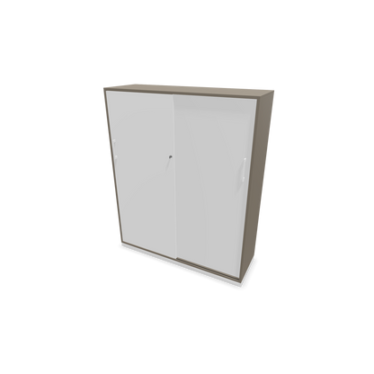 Narbutas Choice Schiebetürschrank 4-OH - 1200mm - Cubanitgrau mit weisser Front mit Griffen Weiss - 6027511