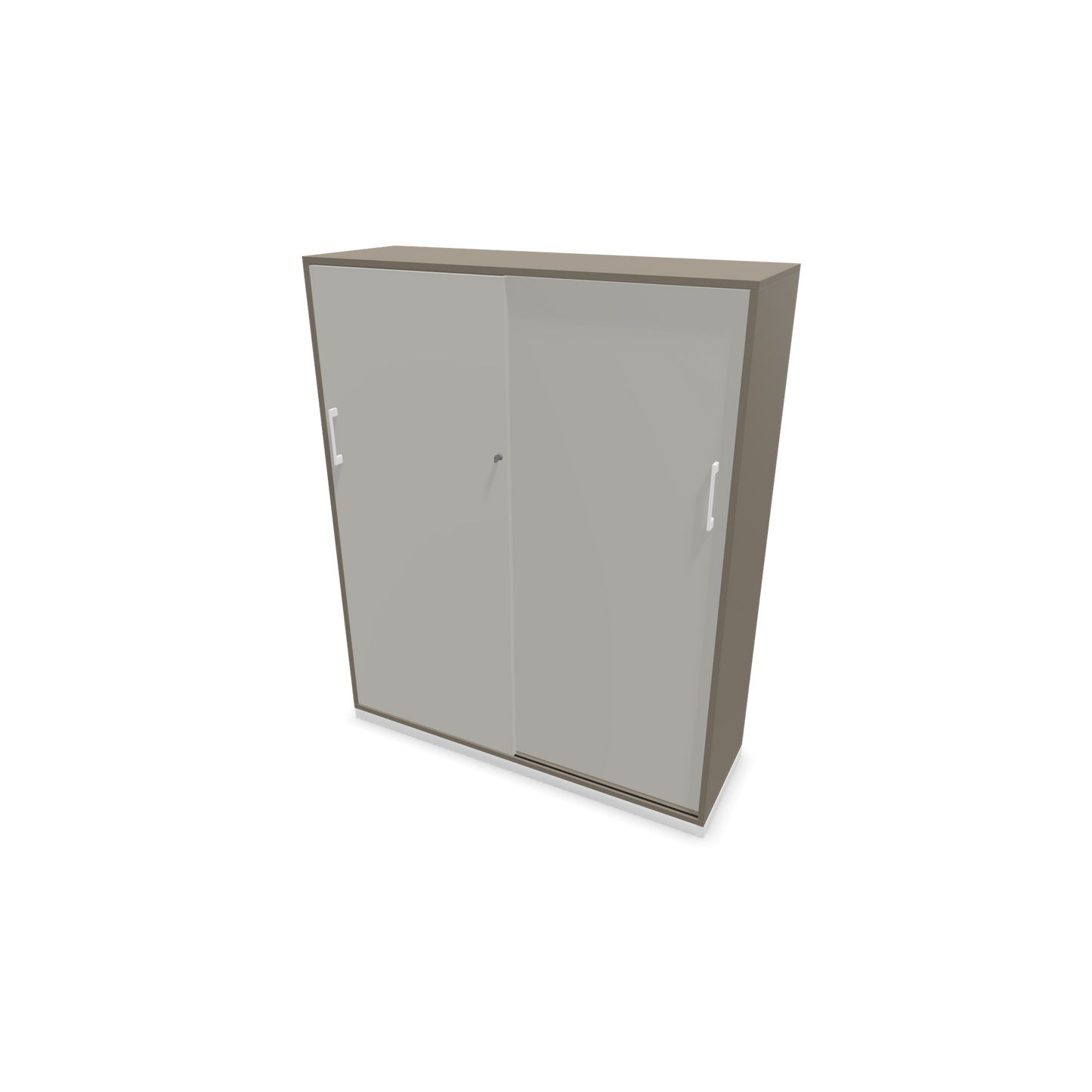 Narbutas Choice Schiebetürschrank 4-OH - 1200mm - Cubanitgrau mit perlgrauer Front mit Griffen Weiss - 6027514