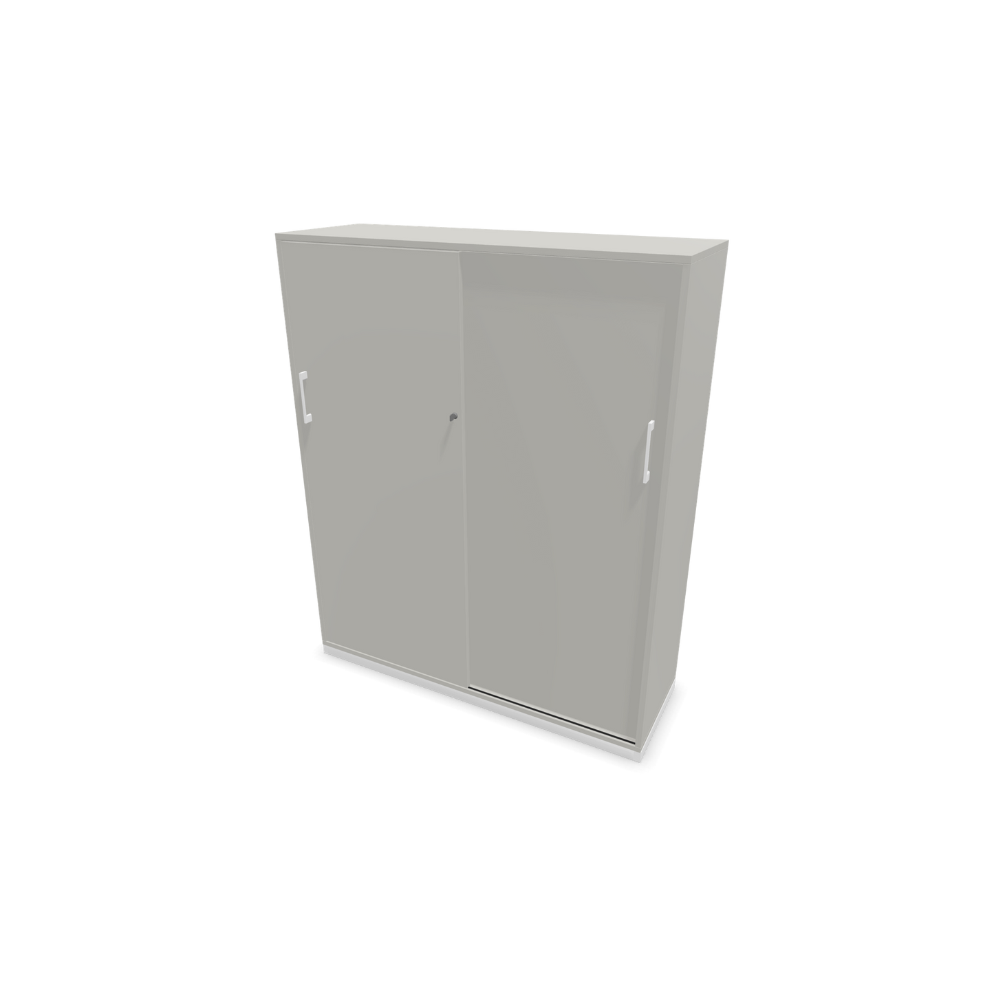 Narbutas Choice Schiebetürschrank 4-OH - 1200mm - Perlgrau mit Griffen Weiss - 6027523