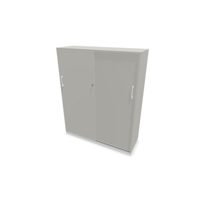 Narbutas Choice Schiebetürschrank 4-OH - 1200mm - Perlgrau mit Griffen Weiss - 6027523