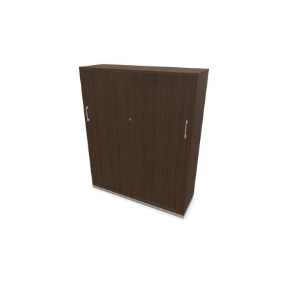 Narbutas Choice Schiebetürschrank 4-OH - 1200mm - Nussbaumdekor dunkel mit Griffen Silbergrau - 6027539