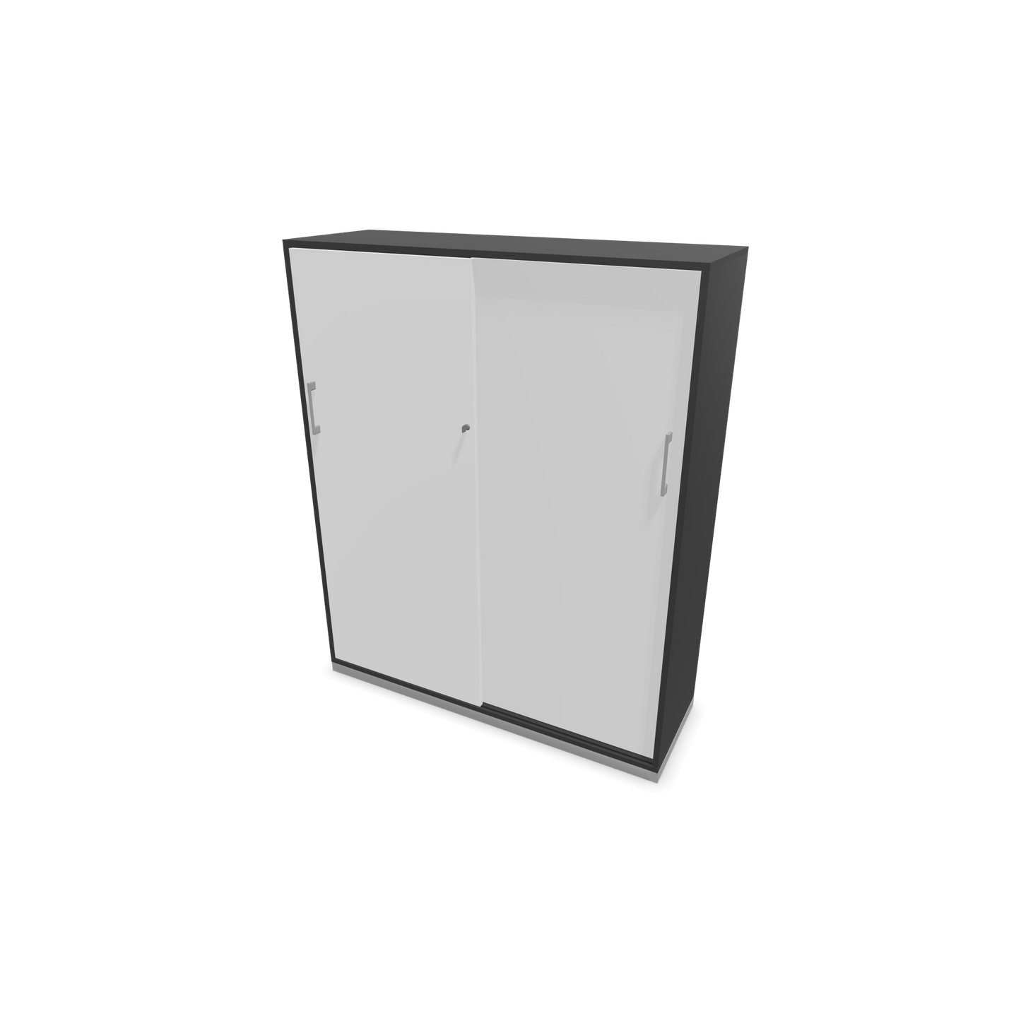 Narbutas Choice Schiebetürschrank 4-OH - 1200mm - Dunkelgrau mit weisser Front mit Griffen Silbergrau - 6027563