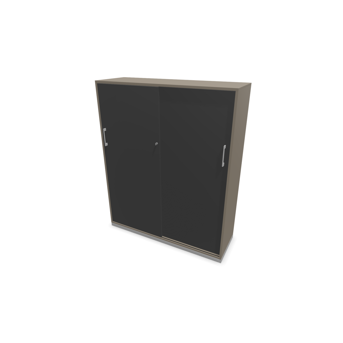 Narbutas Choice Schiebetürschrank 4-OH - 1200mm - Cubanitgrau mit dunkelgrauer Front mit Griffen Silbergrau - 6027573