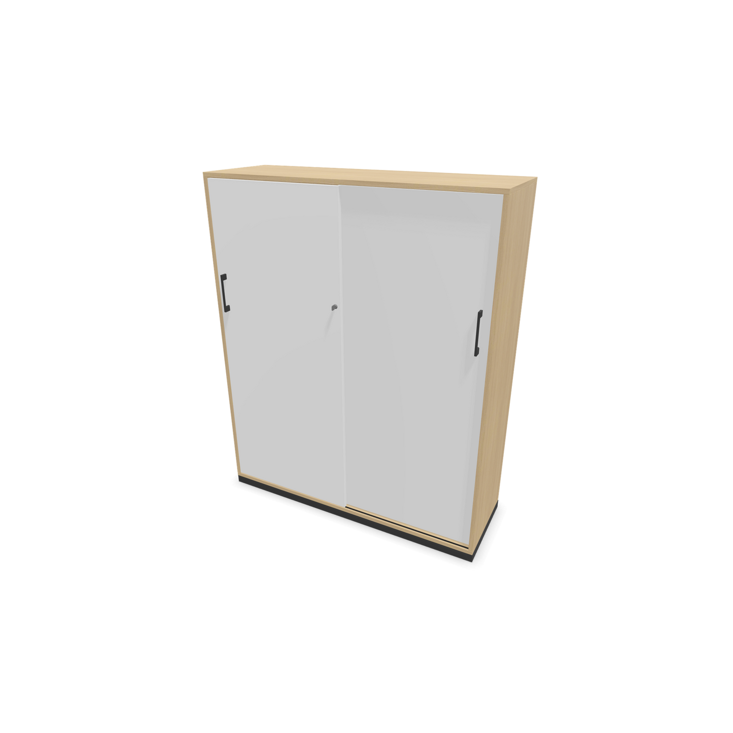 Narbutas Choice Schiebetürschrank 4-OH - 1200mm - Eichendekor gebleicht mit weisser Front mit Griffen Dunkelgrau - 6027586