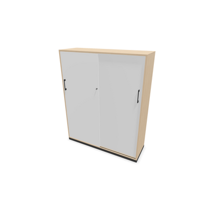 Narbutas Choice Schiebetürschrank 4-OH - 1200mm - Eschendekor sandbeige mit weisser Front mit Griffen Dunkelgrau - 6027596