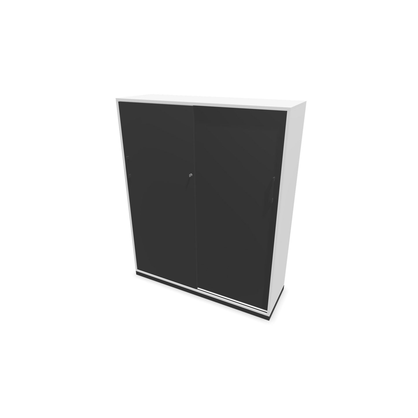 Narbutas Choice Schiebetürschrank 4-OH - 1200mm - Weiss mit dunkelgrauer Front mit Griffen Dunkelgrau - 6027616