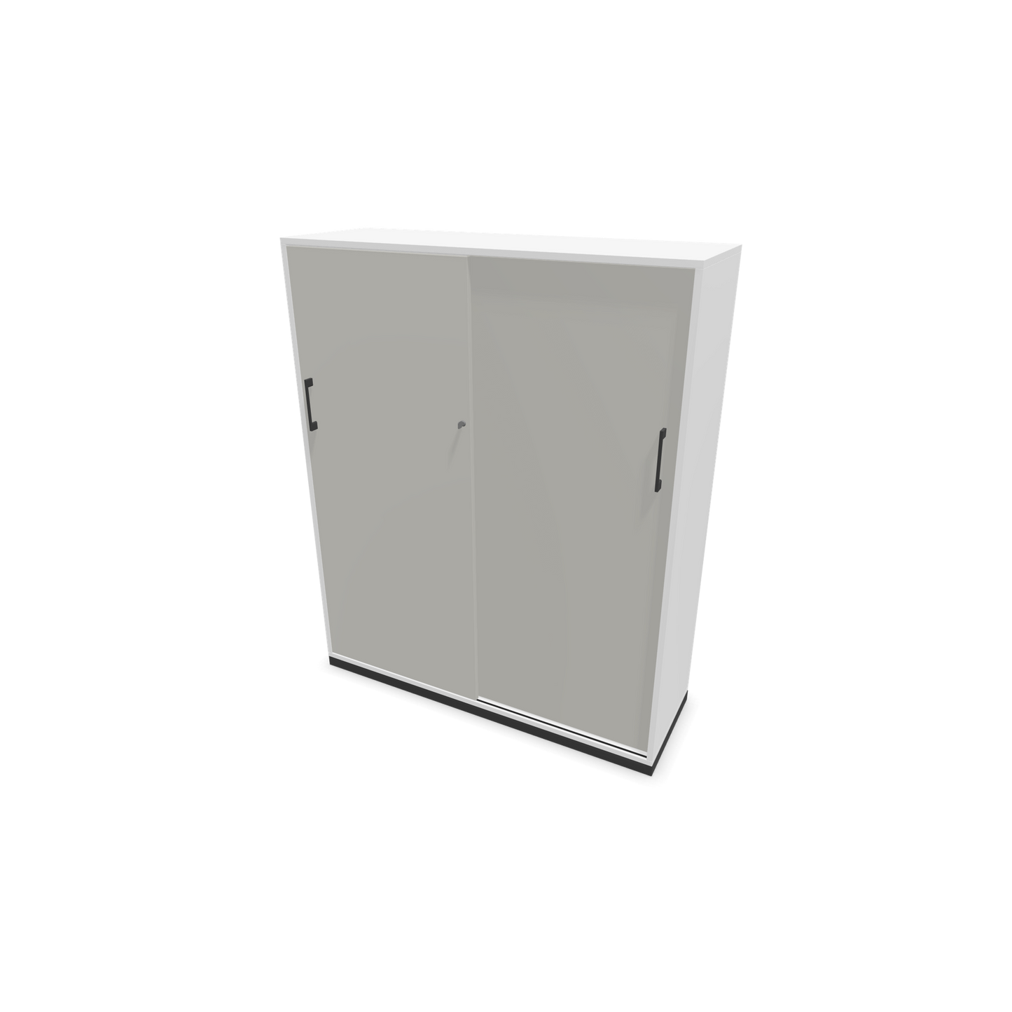 Narbutas Choice Schiebetürschrank 4-OH - 1200mm - Weiss mit perlgrauer Front mit Griffen Dunkelgrau - 6027618
