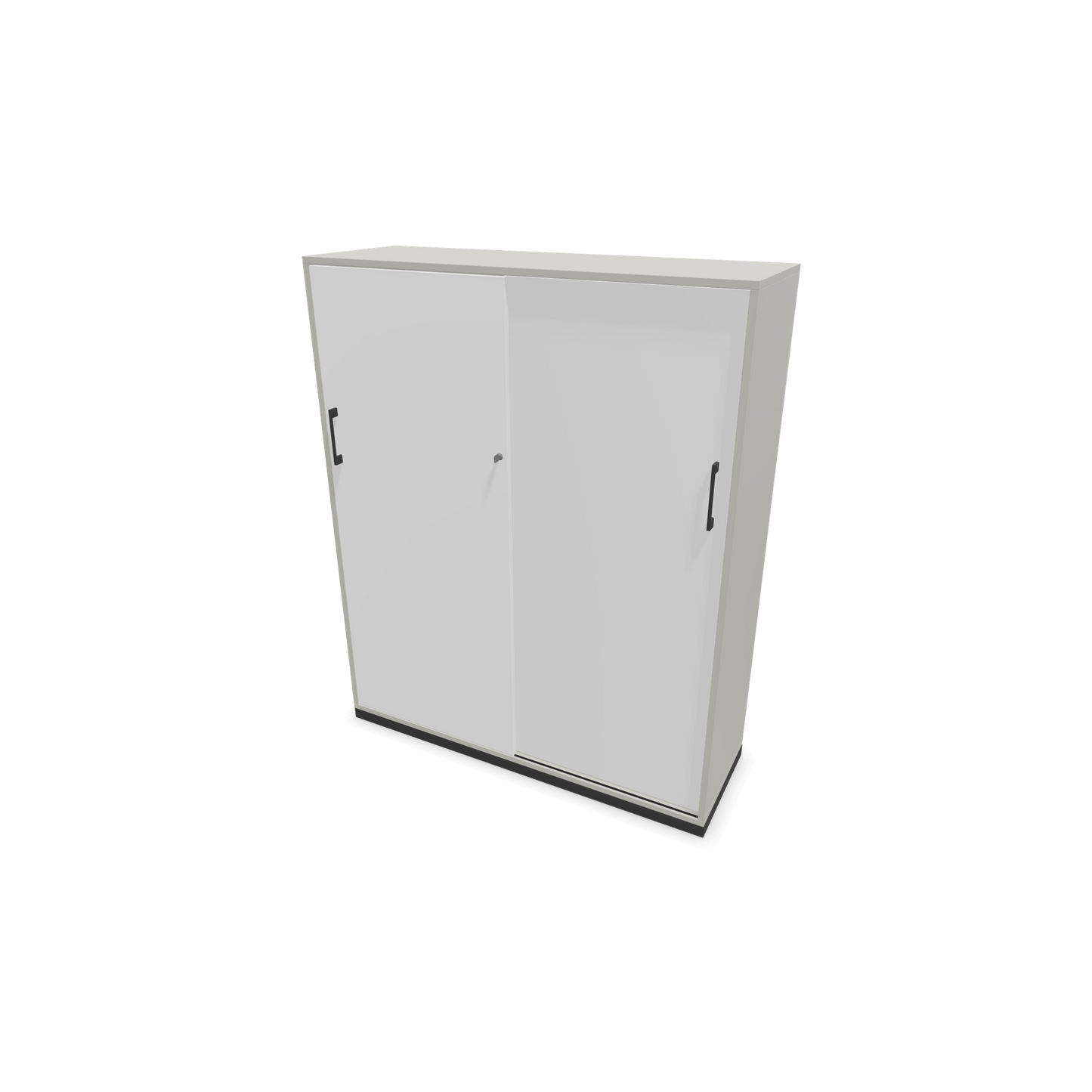 Narbutas Choice Schiebetürschrank 4-OH - 1200mm - Perlgrau mit weisser Front mit Griffen Dunkelgrau - 6027646