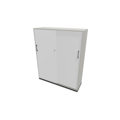 Narbutas Choice Schiebetürschrank 4-OH - 1200mm - Perlgrau mit weisser Front mit Griffen Dunkelgrau - 6027646