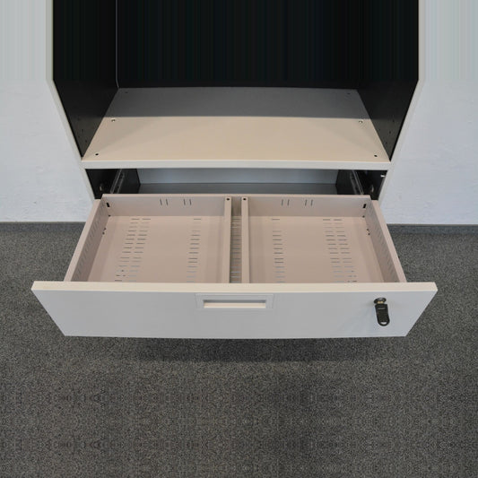 Lista Office Qub Modul-Kombination  mit Breitschublade offen