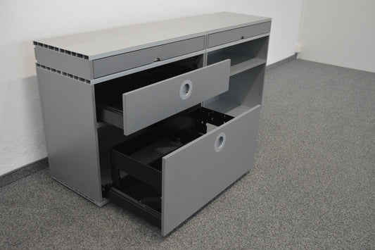 Denz D3 Sideboard mit mittlerer Schublade A6 und Hängeregister offen