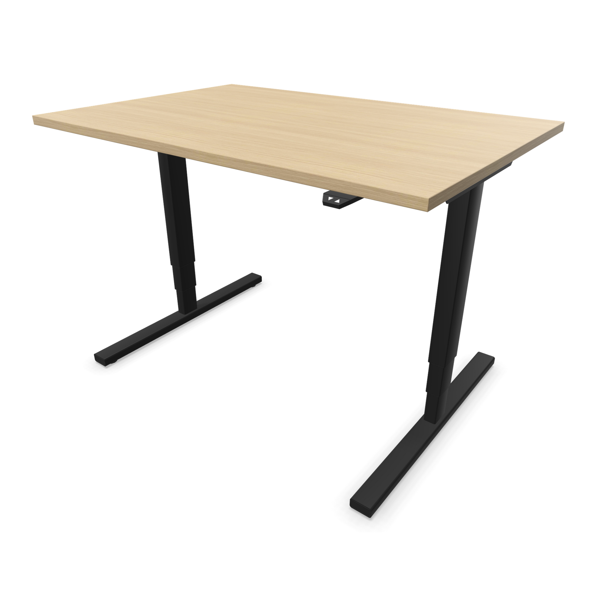 Narbutas Easy High Sitz-Steh-Schreibtisch 1200x800mm, Gestell Schwarz, Tischplatte Eichendekor gebleicht
