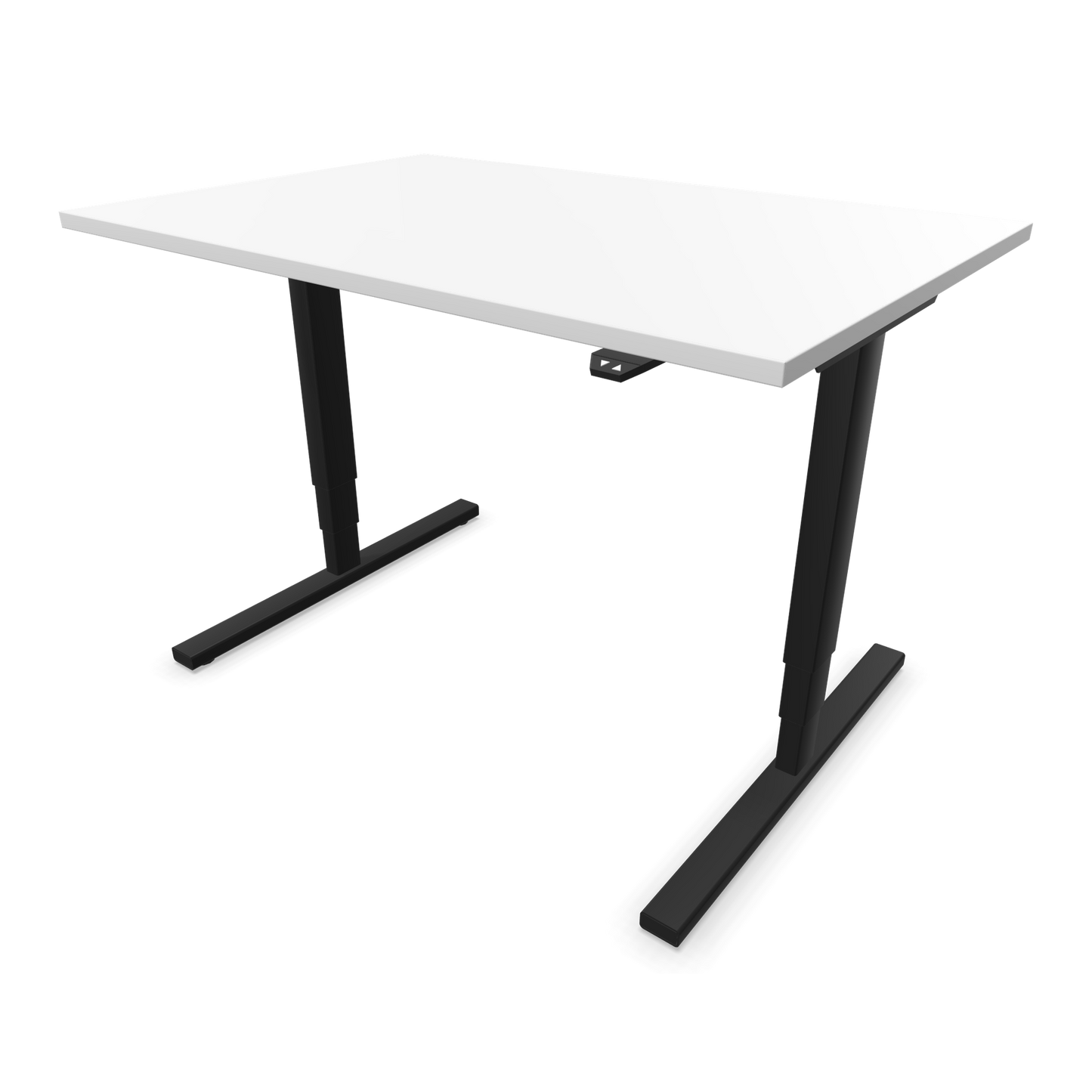 Narbutas Easy High Sitz-Steh-Schreibtisch 1200x800mm, Gestell Schwarz, Tischplatte Weiss