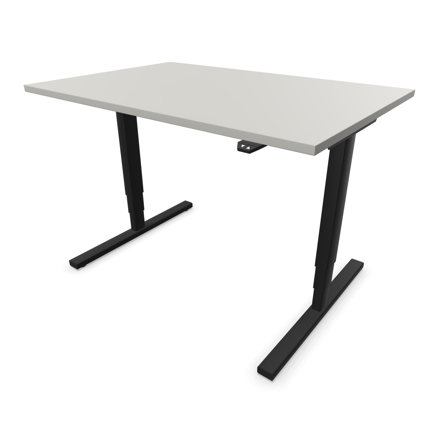 Narbutas Easy High Sitz-Steh-Schreibtisch 1200x800mm, Gestell Schwarz, Tischplatte Perlgrau