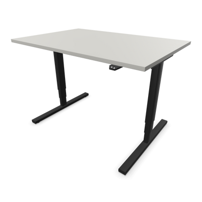 Narbutas Easy High Sitz-Steh-Schreibtisch 1200x800mm, Gestell Schwarz, Tischplatte Perlgrau