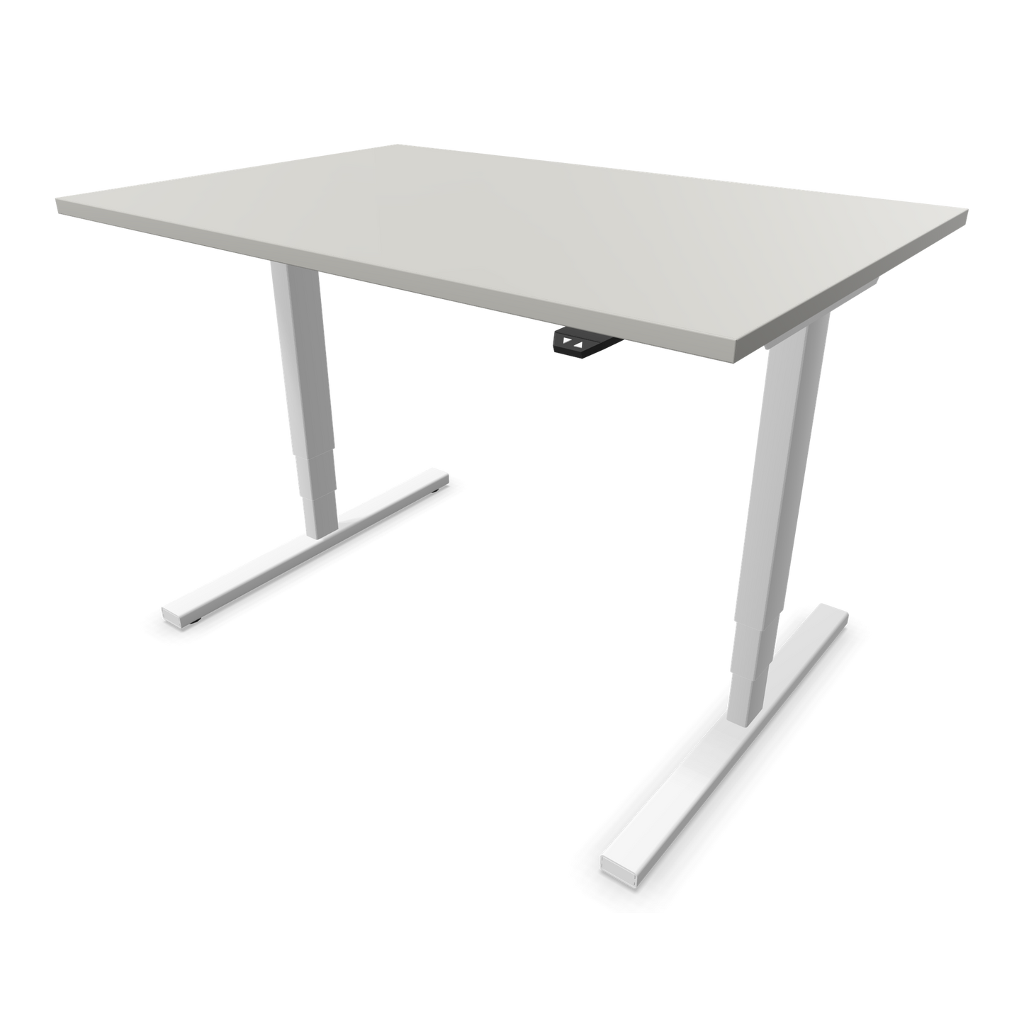 Narbutas Easy High Sitz-Steh-Schreibtisch 1200x800mm, Gestell Weiss, Tischplatte Perlgrau