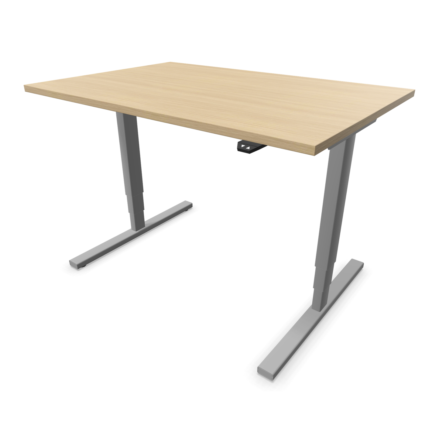 Narbutas Easy High Sitz-Steh-Schreibtisch 1200x800mm, Gestell Silbergrau, Tischplatte Eichendekor gebleicht