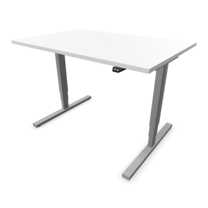 Narbutas Easy High Sitz-Steh-Schreibtisch 1200x800mm, Gestell Silbergrau, Tischplatte Weiss