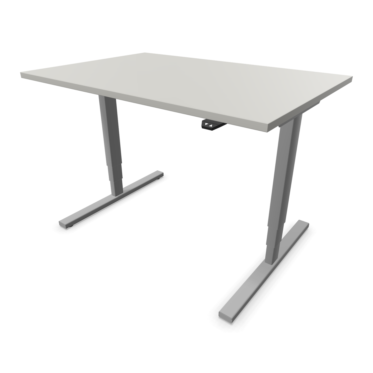 Narbutas Easy High Sitz-Steh-Schreibtisch 1200x800mm, Gestell Silbergrau, Tischplatte Perlgrau