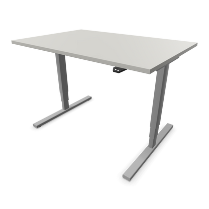 Narbutas Easy High Sitz-Steh-Schreibtisch 1200x800mm, Gestell Silbergrau, Tischplatte Perlgrau