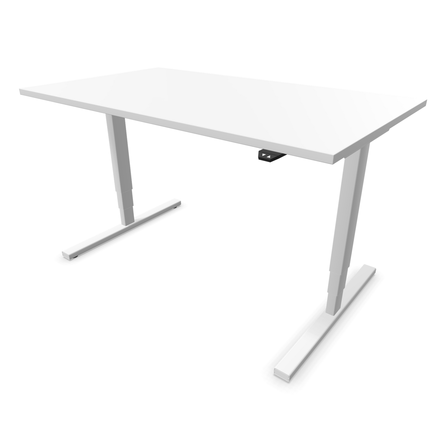 Narbutas Easy High Sitz-Steh-Schreibtisch 1400x800mm, Gestell Weiss, Tischplatte Weiss