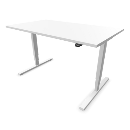 Narbutas Easy High Sitz-Steh-Schreibtisch 1400x800mm, Gestell Weiss, Tischplatte Weiss