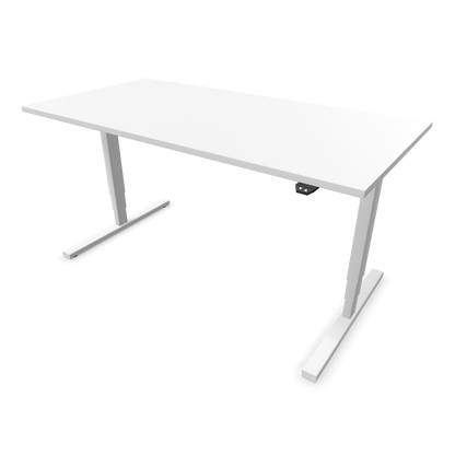 Narbutas Easy High Sitz-Steh-Schreibtisch 1600x800mm, Gestell Weiss, Tischplatte Weiss
