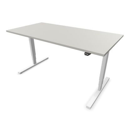 Narbutas Easy High Sitz-Steh-Schreibtisch 1600x800mm, Gestell Weiss, Tischplatte Perlgrau