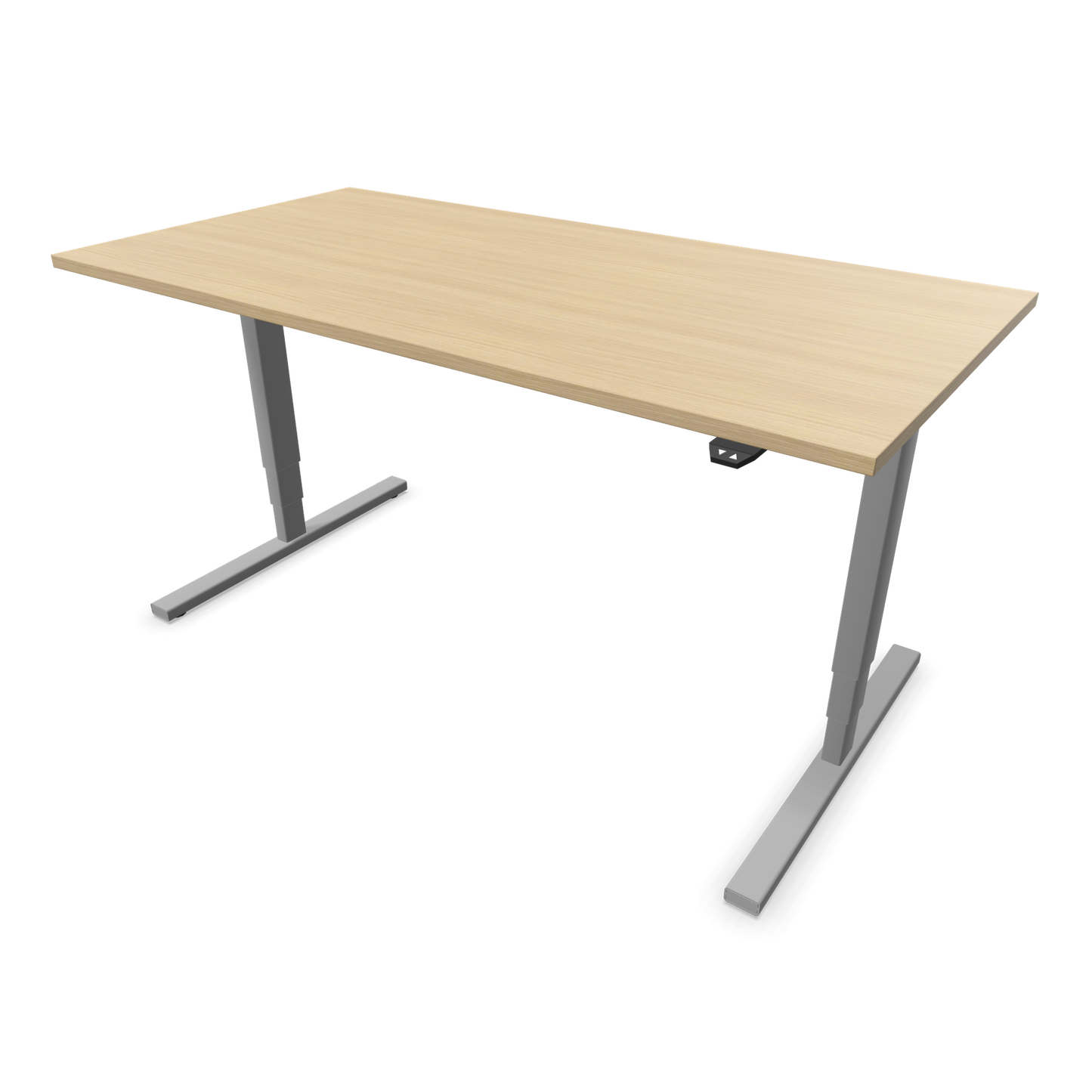 Narbutas Easy High Sitz-Steh-Schreibtisch 1600x800mm, Gestell Silbergrau, Tischplatte Eichendekor gebleicht