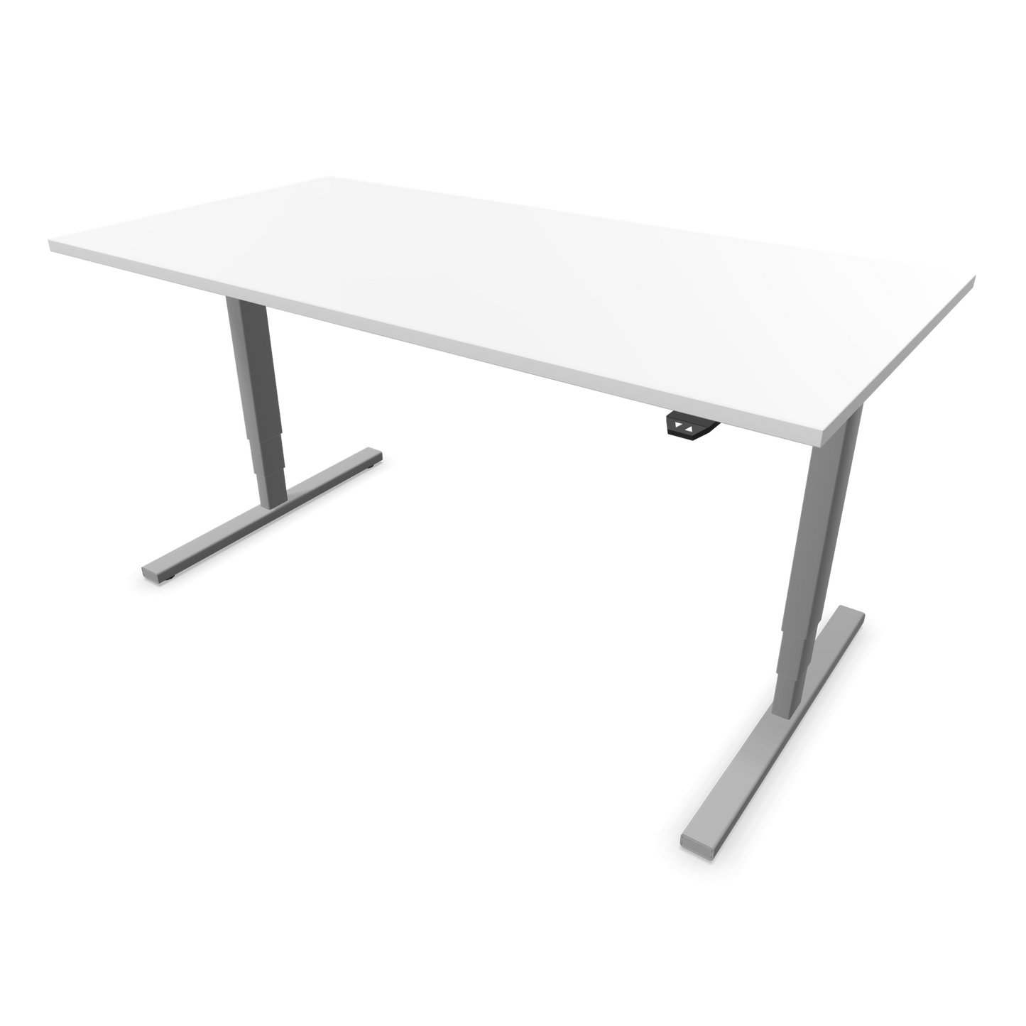 Narbutas Easy High Sitz-Steh-Schreibtisch 1600x800mm, Gestell Silbergrau, Tischplatte Weiss
