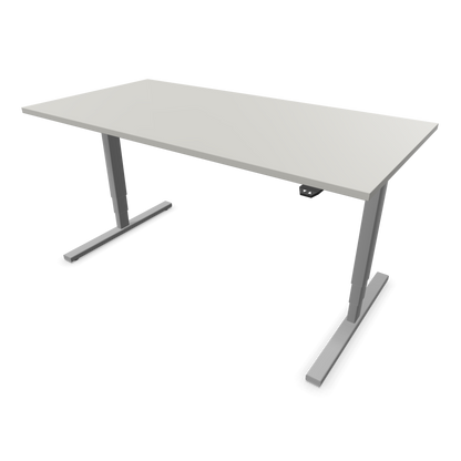 Narbutas Easy High Sitz-Steh-Schreibtisch 1600x800mm, Gestell Silbergrau, Tischplatte Perlgrau