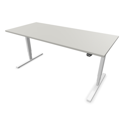 Narbutas Easy High Sitz-Steh-Schreibtisch 1800x800mm, Gestell Weiss, Tischplatte Perlgrau